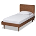 Baxton Studio Gisa Mid-Century Modern Transitional Walnut Brown Finished Wood Twin Size Platform Bed
