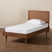 Baxton Studio Gisa Mid-Century Modern Transitional Walnut Brown Finished Wood Twin Size Platform Bed - Gisa-Ash Walnut-Twin