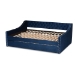Baxton Studio Raphael Modern and Contemporary Navy Blue Velvet Fabric Upholstered Queen Size Daybed with Trundle - CF9228 -Navy Blue Velvet-Daybed-Q/T