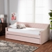 Baxton Studio Raphael Modern and Contemporary Pink Velvet Fabric Upholstered Twin Size Daybed with Trundle - CF9228 -Pink Velvet-Daybed-T/T