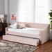 Baxton Studio Raphael Modern and Contemporary Pink Velvet Fabric Upholstered Twin Size Daybed with Trundle - CF9228 -Pink Velvet-Daybed-T/T