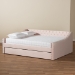 Baxton Studio Raphael Modern and Contemporary Pink Velvet Fabric Upholstered Full Size Daybed with Trundle - CF9228 -Pink Velvet-Daybed-F/T