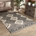 Baxton Studio Avia Modern and Contemporary Black and Ivory Handwoven Wool Area Rug - Avia-Ivory/Black-Rug