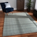 Baxton Studio Aral Modern and Contemporary Blue Handwoven Wool Area Rug - Aral-Blue-Rug