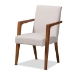 Baxton Studio Glenda Mid-Century Modern Greyish Beige Fabric Upholstered and Walnut Brown Finished Wood 7-Piece Dining Set - BBT5267-Greyish Beige/Walnut-7PC Dining Set