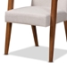 Baxton Studio Glenda Mid-Century Modern Greyish Beige Fabric Upholstered and Walnut Brown Finished Wood 7-Piece Dining Set - BBT5267-Greyish Beige/Walnut-7PC Dining Set