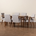 Baxton Studio Glenda Mid-Century Modern Greyish Beige Fabric Upholstered and Walnut Brown Finished Wood 7-Piece Dining Set - BBT5267-Greyish Beige/Walnut-7PC Dining Set