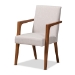 Baxton Studio Glenda Mid-Century Modern Greyish Beige Fabric Upholstered and Walnut Brown Finished Wood 5-Piece Dining Set - BBT5267-Greyish Beige/Walnut-5PC Dining Set
