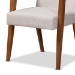 Baxton Studio Glenda Mid-Century Modern Greyish Beige Fabric Upholstered and Walnut Brown Finished Wood 5-Piece Dining Set - BBT5267-Greyish Beige/Walnut-5PC Dining Set