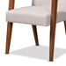 Baxton Studio Glenda Mid-Century Modern Greyish Beige Fabric Upholstered and Walnut Brown Finished Wood 5-Piece Dining Set - BBT5267-Greyish Beige/Walnut-5PC Dining Set