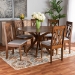 Baxton Studio Callie Modern and Contemporary Grey Fabric Upholstered and Walnut Brown Finished Wood 7-Piece Dining Set - Callie-Grey/Walnut-7PC Dining Set