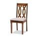 Baxton Studio Cherese Modern and Contemporary Grey Fabric Upholstered and Walnut Brown Finished 5-Piece Wood Dining Set - RH334C-Grey/Walnut-5PC Dining Set