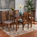 Baxton Studio Cherese Modern and Contemporary Grey Fabric Upholstered and Walnut Brown Finished 5-Piece Wood Dining Set - RH334C-Grey/Walnut-5PC Dining Set