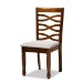 Baxton Studio Mila Modern and Contemporary Grey Fabric Upholstered and Walnut Brown Finished Wood 7-Piece Dining Set - Mila-Grey/Walnut-7PC Dining Set