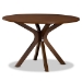 Baxton Studio Mila Modern and Contemporary Grey Fabric Upholstered and Walnut Brown Finished Wood 7-Piece Dining Set - Mila-Grey/Walnut-7PC Dining Set