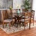 Baxton Studio Mila Modern and Contemporary Grey Fabric Upholstered and Walnut Brown Finished Wood 7-Piece Dining Set - Mila-Grey/Walnut-7PC Dining Set