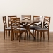 Baxton Studio Mila Modern and Contemporary Grey Fabric Upholstered and Walnut Brown Finished Wood 7-Piece Dining Set - Mila-Grey/Walnut-7PC Dining Set