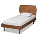 Baxton Studio Yori Mid-Century Modern Walnut Brown Finished Wood Twin Size Platform Bed