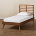 Baxton Studio Eris Mid-Century Modern Walnut Brown Finished Wood Twin Size Platform Bed - Eris-Ash Walnut-Twin