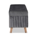 Baxton Studio Hanley Modern and Contemporary Grey Velvet Fabric Upholstered and Walnut Brown Finished Wood Storage Ottoman - HY2A19B046S-Grey Velvet-Otto