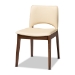 Baxton Studio Afton Mid-Century Modern Beige Faux Leather Upholstered and Walnut Brown Finished Wood 7-Piece Dining Set - RDC827-Beige/Walnut-7PC Dining Set