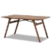 Baxton Studio Afton Mid-Century Modern Beige Faux Leather Upholstered and Walnut Brown Finished Wood 7-Piece Dining Set - RDC827-Beige/Walnut-7PC Dining Set