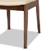 Baxton Studio Afton Mid-Century Modern Beige Faux Leather Upholstered and Walnut Brown Finished Wood 7-Piece Dining Set - RDC827-Beige/Walnut-7PC Dining Set