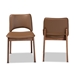 Baxton Studio Afton Mid-Century Modern Brown Faux Leather Upholstered and Walnut Brown Finished Wood 2-Piece Dining Chair Set - RDC827-Brown/Walnut-DC