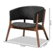 Baxton Studio Baron Mid-Century Modern Dark Grey Fabric Upholstered and Walnut Brown Finished Wood 2-Piece Living Room Accent Chair Set - RDC794S-AC-Dark Grey/Walnut-CC