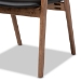 Baxton Studio Harland Mid-Century Modern Black Faux Leather Upholstered and Walnut Brown Finished Wood 7-Piece Dining Set - RDC809B-AC-Black/Walnut-7PC Dining Set