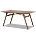 Baxton Studio Harland Mid-Century Modern Grey Faux Leather Upholstered and Walnut Brown Finished Wood 7-Piece Dining Set - RDC809B-AC-Steel/Walnut-7PC Dining Set