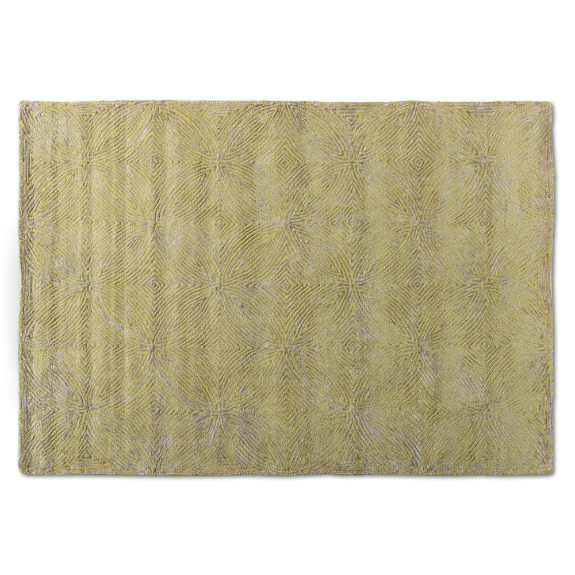 Baxton Studio Leora Modern and Contemporary Lime Green and Grey Hand-Tufted Viscose Blend Area Rug