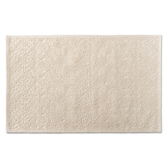 Baxton Studio Meltem Modern and Contemporary Ivory Handwoven Wool Area Rug