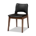 Baxton Studio Afton Mid-Century Modern Black Faux Leather Upholstered and Walnut Brown Finished Wood 7-Piece Dining Set - RDC827-Black/Walnut-7PC Dining Set