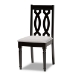 Baxton Studio Callie Modern and Contemporary Grey Fabric Upholstered and Dark Brown Finished Wood 7-Piece Dining Set - Callie-Grey/Dark Brown-7PC Dining Set