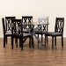 Baxton Studio Callie Modern and Contemporary Grey Fabric Upholstered and Dark Brown Finished Wood 7-Piece Dining Set - Callie-Grey/Dark Brown-7PC Dining Set
