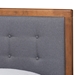 Baxton Studio Alida Mid-Century Modern Dark Grey Fabric Upholstered and Walnut Brown Finished Wood Twin Size Platform Bed - Alida-Dark Grey/Ash Walnut-Twin