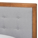 Baxton Studio Greta Mid-Century Modern Light Grey Fabric Upholstered and Walnut Brown Finished Wood Twin Size Platform Bed - Greta-Light Grey/Ash Walnut-Twin