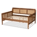 Baxton Studio Toveli Vintage French Inspired Ash Walnut Finished Wood and Synthetic Rattan Full Size Daybed - MG0015-Ash Walnut Rattan-Daybed-Full