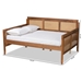 Baxton Studio Toveli Vintage French Inspired Ash Walnut Finished Wood and Synthetic Rattan Full Size Daybed - MG0015-Ash Walnut Rattan-Daybed-Full
