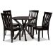 Baxton Studio Zora Modern and Contemporary Dark Brown Finished Wood 5-Piece Dining Set