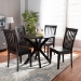 Baxton Studio Zora Modern and Contemporary Dark Brown Finished Wood 5-Piece Dining Set - Zora-Dark Brown-5PC Dining Set