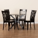 Baxton Studio Zora Modern and Contemporary Dark Brown Finished Wood 5-Piece Dining Set - Zora-Dark Brown-5PC Dining Set