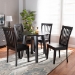 Baxton Studio Zala Modern and Contemporary Dark Brown Finished Wood 5-Piece Dining Set - Zala-Dark Brown-5PC Dining Set