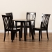 Baxton Studio Zala Modern and Contemporary Dark Brown Finished Wood 5-Piece Dining Set - Zala-Dark Brown-5PC Dining Set