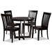 Baxton Studio Sasa Modern and Contemporary Dark Brown Finished Wood 5-Piece Dining Set