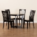 Baxton Studio Sasa Modern and Contemporary Dark Brown Finished Wood 5-Piece Dining Set - Sasa-Dark Brown-5PC Dining Set