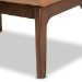 Baxton Studio Bianca Mid-Century Modern Walnut Brown Finished Wood and Tan Faux Leather Effect Ottoman - Bianca-Tan/Walnut Brown-Otto