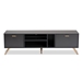 Baxton Studio Kelson Modern and Contemporary Dark Grey and Gold Finished Wood TV Stand - LV19TV1912-Dark Grey-TV