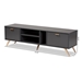 Baxton Studio Kelson Modern and Contemporary Dark Grey and Gold Finished Wood TV Stand - LV19TV1912-Dark Grey-TV